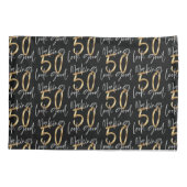 Gepersonaliseerd cadeau voor 50e verjaardag zwart  kussensloop (Achterkant)