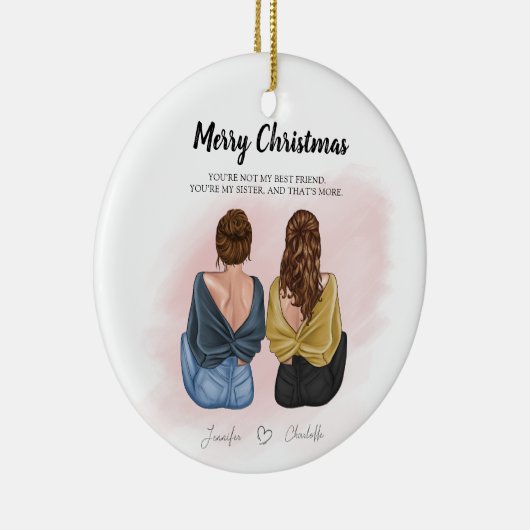 Gepersonaliseerd cadeau voor beste vriend - BFF Keramisch Ornament (Rechts)