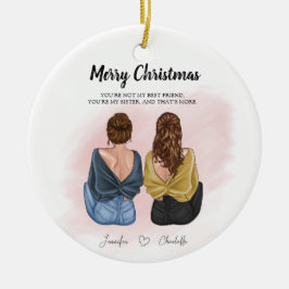 Gepersonaliseerd cadeau voor beste vriend - BFF Keramisch Ornament