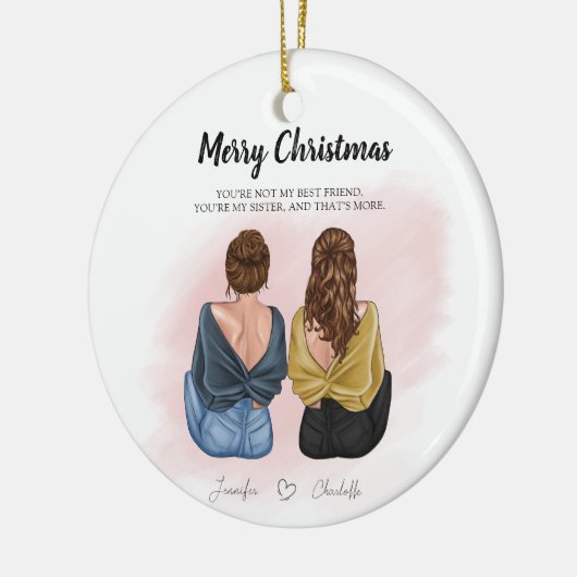 Gepersonaliseerd cadeau voor beste vriend - BFF Keramisch Ornament (Links)