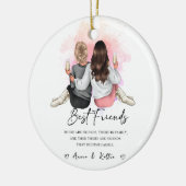 Gepersonaliseerd cadeau voor beste vriend, kerstca keramisch ornament (Links)