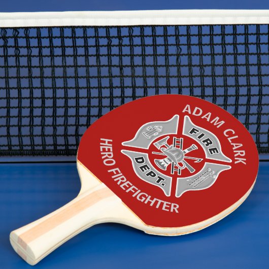 Gepersonaliseerd cadeau voor brandweerlieden tafeltennisbatje (Insitu)
