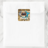 Gepersonaliseerd cadeau voor bruidsmeisje, bruilof vierkante sticker (Tas)