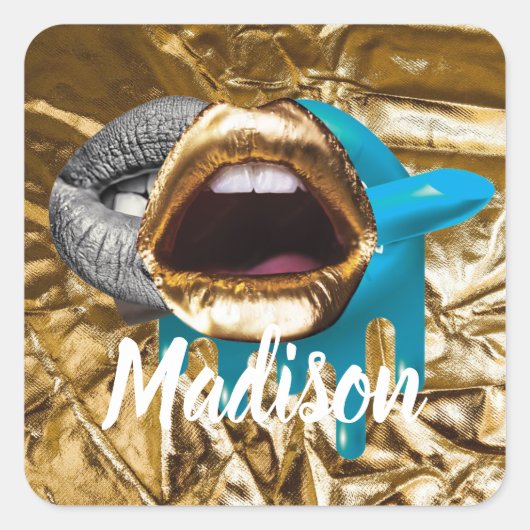 Gepersonaliseerd cadeau voor bruidsmeisje, bruilof vierkante sticker (Voorkant)