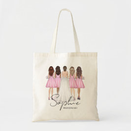 Gepersonaliseerd cadeau voor bruidsmeisje tote bag