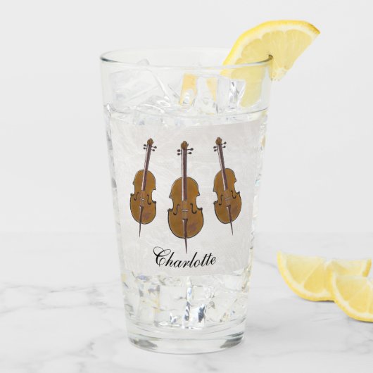 Gepersonaliseerd cadeau voor cello glas (Achterkant ijs)
