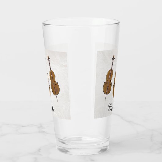 Gepersonaliseerd cadeau voor cello glas (Links)