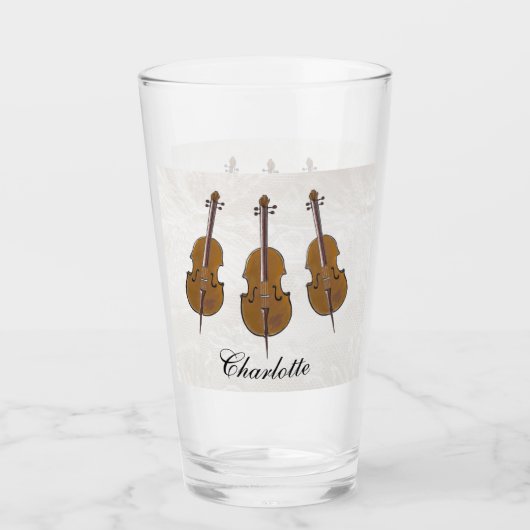 Gepersonaliseerd cadeau voor cello glas (Voorkant)