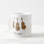 Gepersonaliseerd cadeau voor cello koffiemok (Voorkant links)
