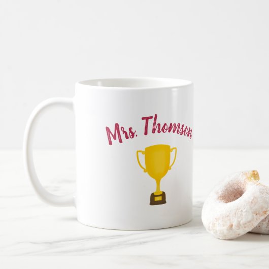 Gepersonaliseerd cadeau voor docenten, Beste leraa Koffiemok (Met donut)