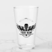 Gepersonaliseerd cadeau voor gitaristen Drinkware Glas (Voorkant)