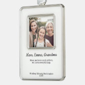 Gepersonaliseerd cadeau voor grootouders verzilverd omlijst ornament (Links)
