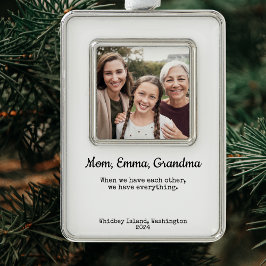Gepersonaliseerd cadeau voor grootouders verzilverd omlijst ornament