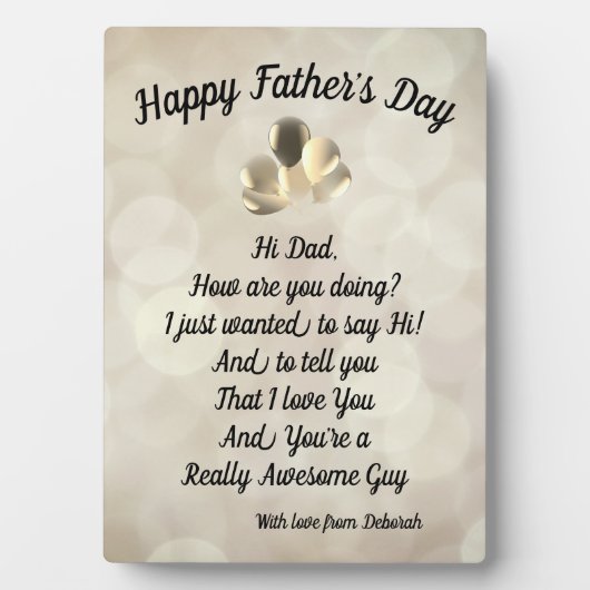 Gepersonaliseerd cadeau voor Happy Father's Day Fotoplaat (voorkant)