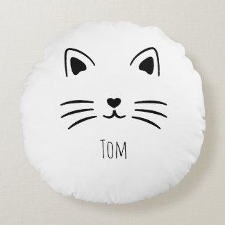 Gepersonaliseerd cadeau voor Kattenliefhebbers - k Rond Kussen