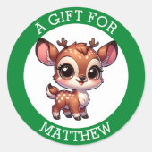 Gepersonaliseerd cadeau voor kerst ronde sticker (Voorkant)