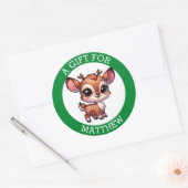 Gepersonaliseerd cadeau voor kerst ronde sticker (Envelop)