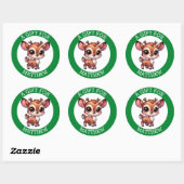 Gepersonaliseerd cadeau voor kerst ronde sticker (Vel)