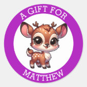 Gepersonaliseerd cadeau voor kerst ronde sticker (Voorkant)