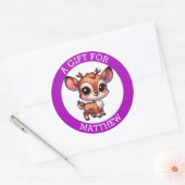 Gepersonaliseerd cadeau voor kerst ronde sticker (Envelop)