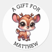 Gepersonaliseerd cadeau voor kerst ronde sticker (Voorkant)