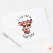 Gepersonaliseerd cadeau voor kerst ronde sticker (Envelop)