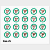 Gepersonaliseerd cadeau voor kerst ronde sticker (Vel)