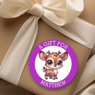 Gepersonaliseerd cadeau voor kerst ronde sticker