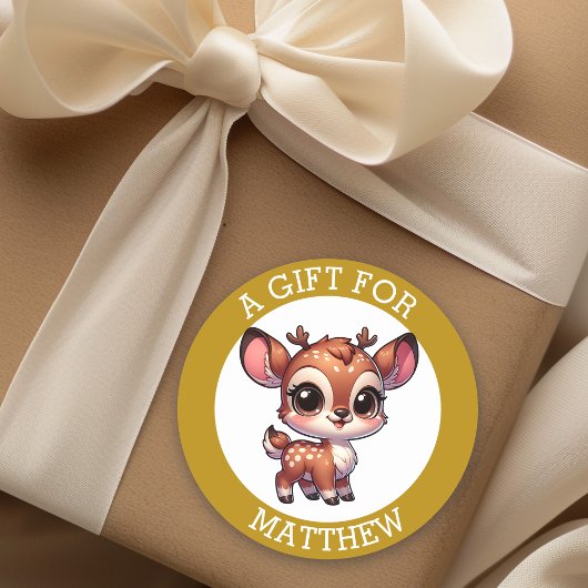 Gepersonaliseerd cadeau voor kerst ronde sticker