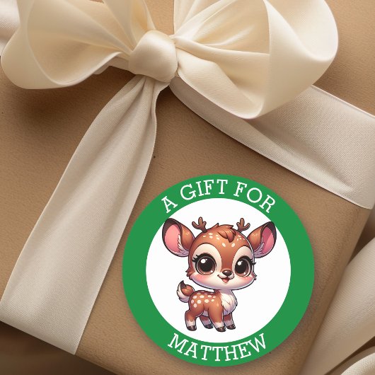 Gepersonaliseerd cadeau voor kerst ronde sticker