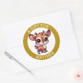 Gepersonaliseerd cadeau voor kerst ronde sticker (Envelop)