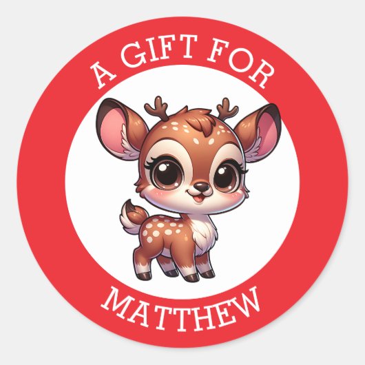 Gepersonaliseerd cadeau voor kerst ronde sticker (Voorkant)