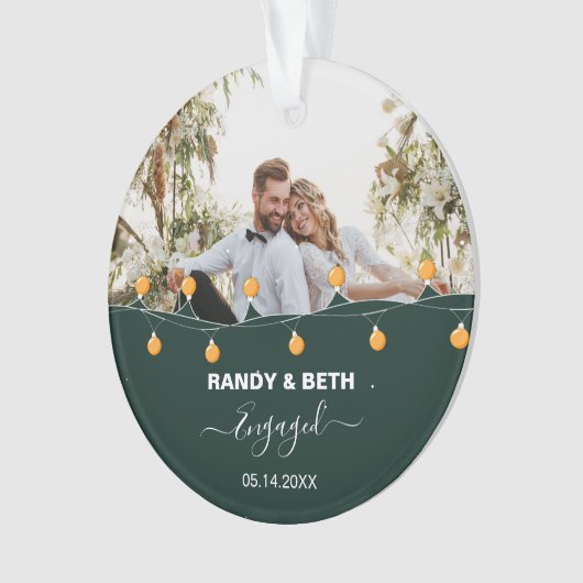 Gepersonaliseerd cadeau voor koppel verloofd 2023 ornament (voorkant)