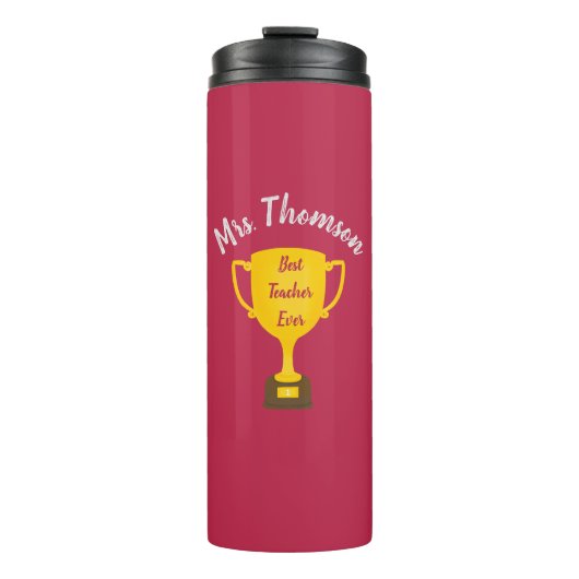 Gepersonaliseerd cadeau voor leraren, Beste leraar Thermosbeker (Voorkant)