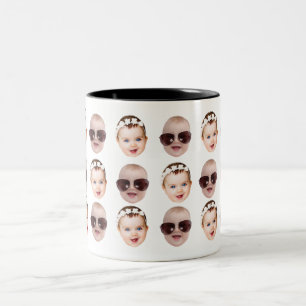 Gepersonaliseerd cadeau voor papa opa Baby foto ge Tweekleurige Koffiemok