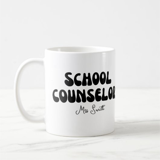 Gepersonaliseerd cadeau voor schoolbegeleider koffiemok (Links)