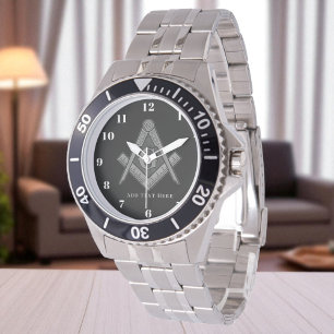 Gepersonaliseerd cadeau voor vrijmetselaar Square  Horloge