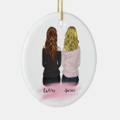 Gepersonaliseerd cadeaubericht voor beste vriend keramisch ornament (Rechts)