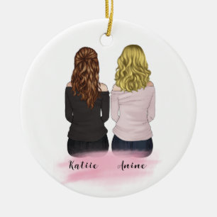 Gepersonaliseerd cadeaubericht voor beste vriend keramisch ornament