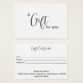 Gepersonaliseerd cadeaubon visitekaartje (Voorkant /achterkant)