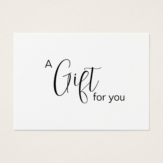 Gepersonaliseerd cadeaubon visitekaartje (Voorkant)