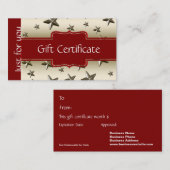 Gepersonaliseerd cadeaubon voor goudsterren kortingskaartje (Voorkant / Achterkant)