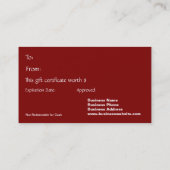 Gepersonaliseerd cadeaubon voor goudsterren kortingskaartje (Achterkant)