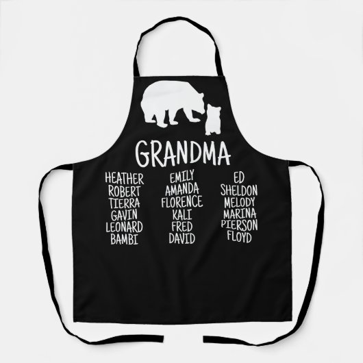 Gepersonaliseerd cadeaus met grootkindnamen Oma Be Schort (Voorkant)