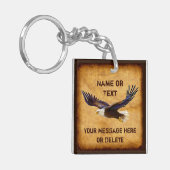 Gepersonaliseerd, cadeaus voor Eagle Lovers, Eagle Sleutelhanger (Voorkant Links)