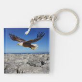Gepersonaliseerd, cadeaus voor Eagle Lovers, Eagle Sleutelhanger (Achterkant)