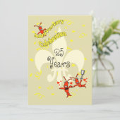 Gepersonaliseerd Cajun Crawfish Jubileum Party Kaart (Staand voorkant)