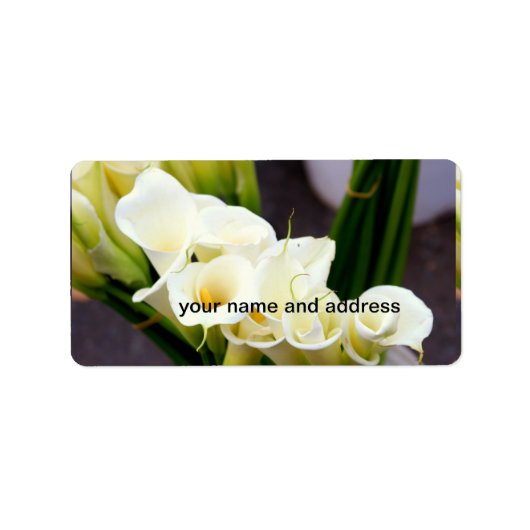 gepersonaliseerd calla lily-label etiket (Voorkant)