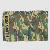 Gepersonaliseerd camouflage Woodlands Patroon Golfhanddoek (Horizontaal)