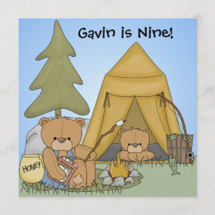 Gepersonaliseerd Camping Birthday Invites Kaart